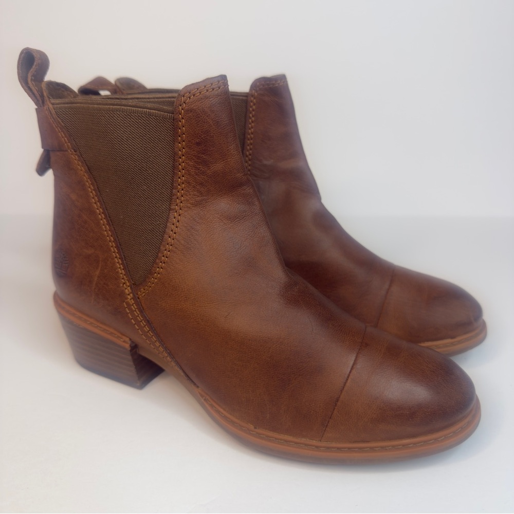 Timberland Brown Leather Chelsea Ankle Boots